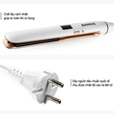 Máy Uốc Tóc Đa Năng Kết Hợp Duỗi Và Là Tóc 3 in 1 Damas D6120 - Thiết Kế Sang Trọng Cao Cấp Với 4 Mức Tạo Kiểu Thông Minh - Hàng Chính Hãng