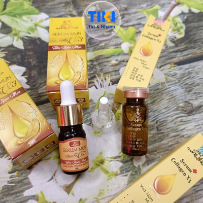 Serum Mụn Collagen X3 Serum Dưỡng Ẩm Kiểm Soát Dầu Nhờn Se Khít Lỗ Chân Lông Đông Anh Chính Hãng 5ml