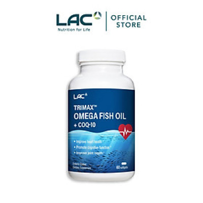 VIÊN UỐNG DẦU CÁ BỔ SUNG OMEGA HỖ TRỢ TIM MẠCH LAC TRIMAX OMEGA FISH OIL + COQ-10 (60 VIÊN)