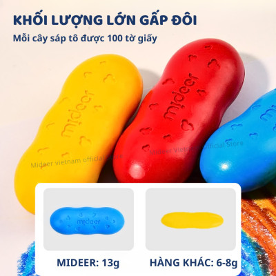 Màu sáp Lụa hạt Đậu Pease Crayons Mideer, Bút Sáp Màu Hữu Cơ An Toàn cho bé