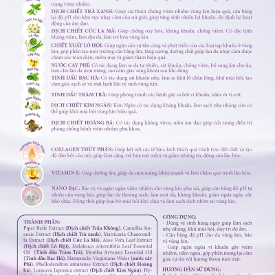 Dung dịch vệ sinh phụ nữ Herna (100ml) - Kháng khuẩn - Khử Mùi - Sạch Sâu - Dịu Nhẹ