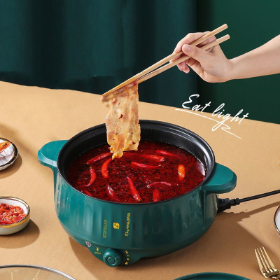 Nồi Lẩu Điện Mini Đa Năng 28CM, Chống Dính Vân Đá Cao Cấp Công Suất 1000W - Tiện Dụng 3 Nấc Nhiệt Kèm Giá Hấp - Hàng Chính hãng