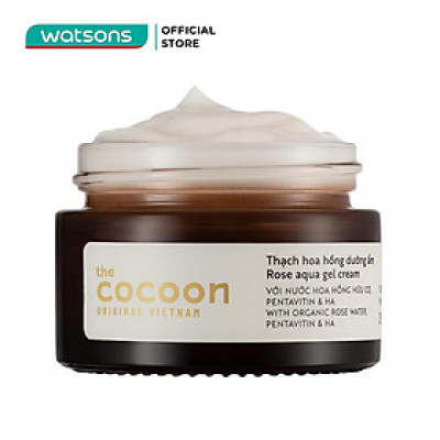 Thạch Hoa Hồng Cocoon Rose Aqua Gel Cream Hydrate & Nourish Skin Cấp Ẩm Dưỡng Da 100% Thuần Chay 30ml
