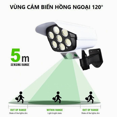 Đèn led KG8S cob cảm biến di chuyển thông minh, giả camera chống trộm, sử dụng năng lượng mặt trời chống thấm nước - Hàng chính hãng