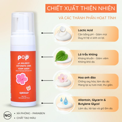 Bọt Vệ Sinh Phụ Nữ Pop – Dịu Nhẹ, An Toàn, Cân Bằng pH Mỗi Ngày