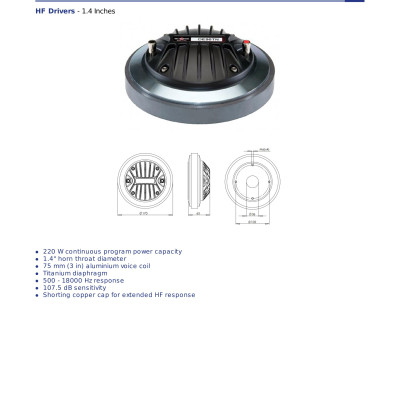 Loa Treble B&C SPEAKERS DE90TN (1cái) – Hàng Chính Hãng