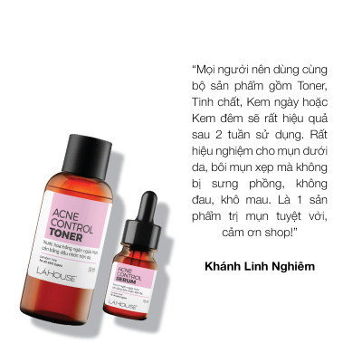 Bộ sản phẩm dành cho da mụn Lá House Acne Control gồm 2 món Serum và Toner 10ml&30ml