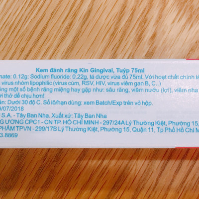KEM ĐÁNH RĂNG KIN GINGIVAL NGĂN NGỪA VIÊM NƯỚU 75ML