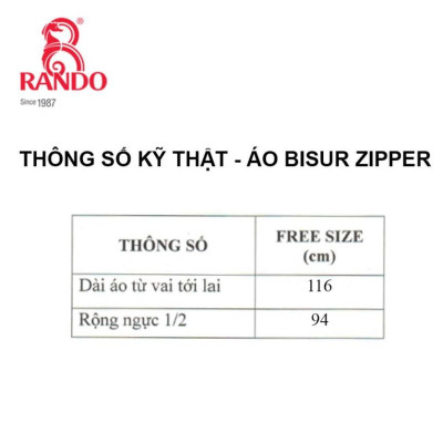 Áo Mưa Bít Sườn Bisur Zipper, GIÁ SỈ, RANDO Chính Hãng, 1 Người Mặc Có Dây Kéo, Nhựa Cao Cấp, Bền Bỉ Không Thấm Nước