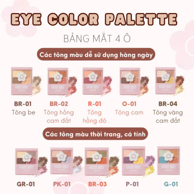 Bảng Phấn Mắt Daisy Doll By Mary Quant Nhật Bản Siêu Bền Màu Đa Chức Năng Phấn Má Hồng Phấn Bắt Sáng R01 Lychee Red 5.1g