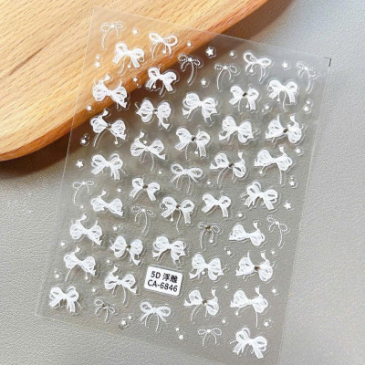 Tổng Hợp Sticker 5D Hot Hit Làm Nail Siêu Xinh Hình Dán Móng Tay Nơ Ren Hàn Quốc Bướm Nổi Hoa Nhiều Màu Labubu Nữ Women