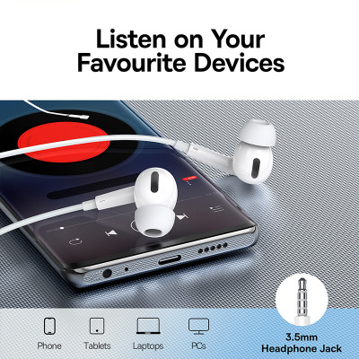 Tai nghe có dây Baseus Encok H18 Wired Earphones 3.5mm - Hàng chính hãng