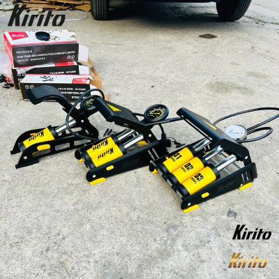 Bơm xe đạp chân Kirito nhật bản cao cấp 1-2-3 xilanh nén sử dụng bơm xe đạp, xe máy, ô tô, đệm, bóng,…
