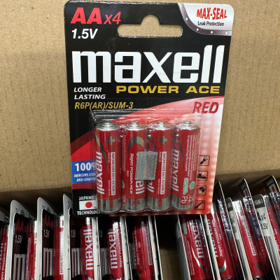 Pin tiểu AAA/ 3A Maxell R6P hàng siêu thị - Vỉ 4 viên, hộp 36 viên - Hang chính hãng