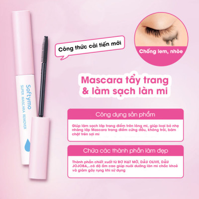 Mascara Tẩy Trang Và Làm Sạch Làn Mi Kose Softymo Supper Mascara Remover 6.5 mL