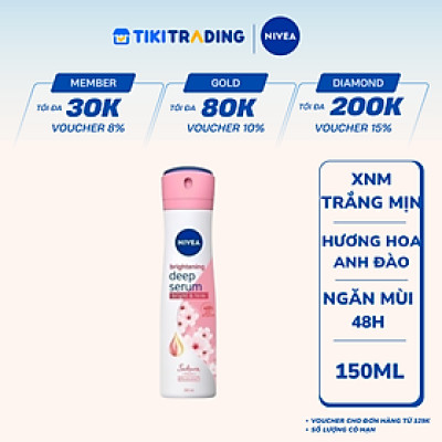 Xịt Ngăn Mùi NIVEA Serum Trắng Mịn Hương Hoa Anh Đào (150 ml) - 85308