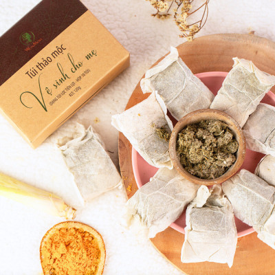 Bộ chăm sóc mẹ là siêu nhân Wonmom (1 lá xông + 1 hộp thảo mộc vệ sinh mẹ)