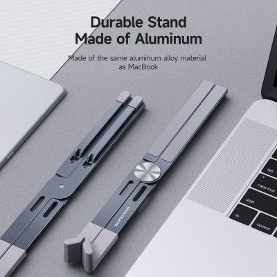 Giá Đỡ nhôm nguyên khối dành cho Laptop, Macbook, iPad Dux Ducis X-Shape Folding điều chỉnh độ cao, tản nhiệt_ Hàng chính hãng