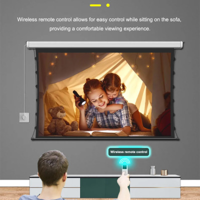 Màn chiếu điện căng dây Tab Tension Eco Apollo tỉ lệ 16:9 Kích thước 92 inch đến 150 inch - Hàng nhập khẩu