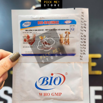 BIO BACIMAX - Men Vi Sinh Sống Đậm Đặc Bổ Sung Lợi Khuẩn cho Chó Mèo, Giúp Phân Khô, Giảm Mùi Hôi