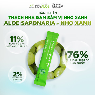 THẠCH NHA ĐAM SÂM NHO XANH HỮU CƠ KDY ALOE Hỗ Trợ Tiêu Hóa