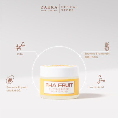 Mặt Nạ Enzyme Trái Cây Làm Sạch, Tẩy Tế Bào Chết Cho Da - PHA Fruit Enzyme Mask 40g Zakka Naturals