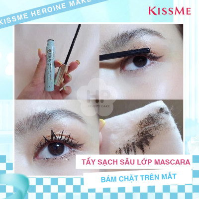 Set Mascara Chuốt Cong Và Dài Mi Mascara Tẩy Trang Mi Kissme Heroine Make (Set 2 cây)