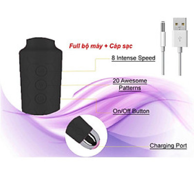 Máy silicon mạnh di động 20 kiểu 8 tốc độ Chống thấm nước Giảm Stress, phục hồi thư giãn đấm bóp (Hàng Chính Hãng)