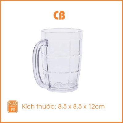 [CHÍNH HÃNG] Combo 10 Ly nhựa trong suốt lớn có quai – bền đẹp, an toàn, tiện lợi