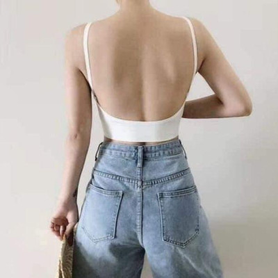 _Aó 2 dây thun gân_Áo ngực Bra 2 dây khoét lưng có đệm