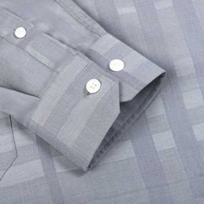 Áo Sơ Mi Nam Anton Công Sở Trung Niên Dài Tay Màu Xám Ghi Họa Tiết Kẻ Caro XAT202