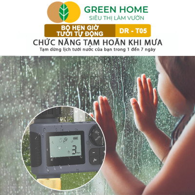 Bộ Hẹn Giờ Tưới Nước Tự Động Greenhome, Tropical TPC-T05, Chế Độ Tưới Thông Minh, Tiết Kiệm Nước
