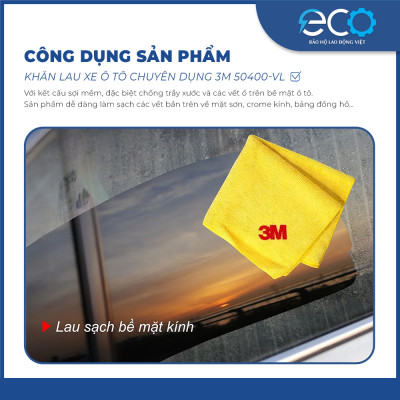Khăn lau xe ô tô chuyên dụng 3M 50400 VL, sợi Microfiber (siêu mềm chống trầy xước) không để lại xơ vải