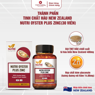 Viên Uống Tinh Chất Hàu New Zealand NUTRI OYSTER PLUS ZINC 60 Viên