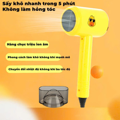 Dụng cụ làm đẹp - Máy sấy tóc con vịt công suất  mạnh  loại 2 chế độ sấy, 3 tốc độ gió tiện lợi
