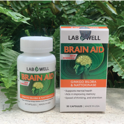Viên bổ não tăng cường trí nhớ, brain aid, giúp hoạt huyết, hỗ trợ giảm huyết ứ, tăng cường tuần hoàn não - Lab Well