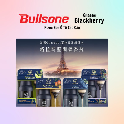 Nước Hoa Ô Tô Cao Cấp Bullsone Grasse Blue 100ml Blackberry/Aqua/Apple Mango/Sicilian Lime - Hàng Chính Hãng