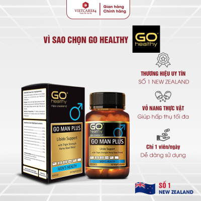 Bộ Sản Phẩm 2 Hộp Viên Uống Tăng Sinh Lý Nam New Zealand Go Man Plus 30 Viên | Giúp Tăng Cường Sinh Lực, Sinh Lý Ở Nam Giới - Nhập Khẩu Chính Hãng