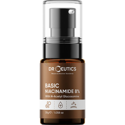 Tinh chất DrCeutics Basic Niacinamide 8% giúp thu nhỏ lỗ chân lông dành cho da dầu và mụn (30g) - Hàng chính hãng