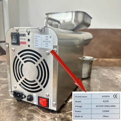 Máy Ép Dầu Thực Vật Gia Đình AOSIDA Mã A250 Thương hiệu Anh Quốc cao cấp, Công Suất Tới 1200W - Bảo hành 12 Tháng (Hàng Nhập Khẩu)