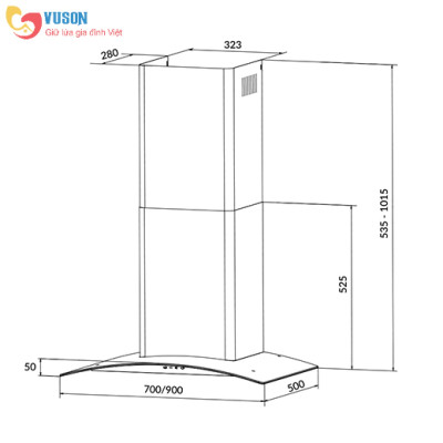 Máy Hút Mùi Eurosun 70K15E - Hàng chính hãng
