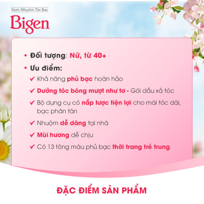 Thuốc nhuộm dưỡng tóc phủ bạc thảo dược Bigen Silk Touch Thương hiệu Nhật Bản Sắc Màu trẻ trung 80ml dạng kem