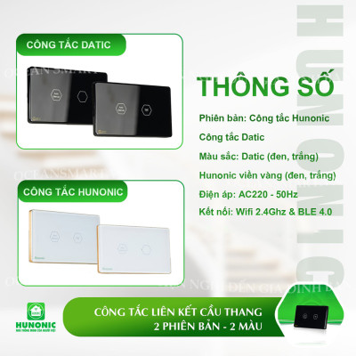 Công Tắc Cầu Thang Cảm Ứng, Công Tắc Wifi Thông Minh Hunonic Datic - DTSW01CP
