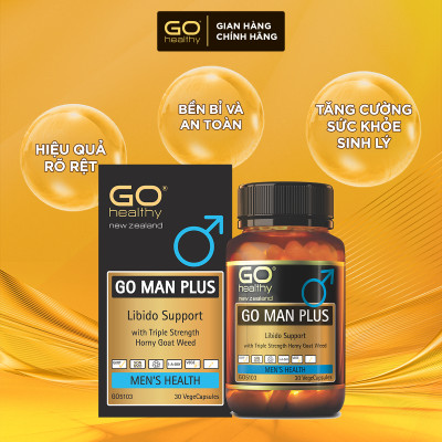 GO MAN PLUS 30 VIÊN - Viên uống tăng cường sinh lý nam, cải thiện và làm chậm quá trình mãn dục nam nhập khẩu chính hãng GO Healthy New Zealand