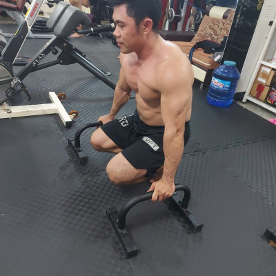 Dụng cụ hít đất, xà kép mini, dụng cụ chống đẩy, Parallettes size L (Cao 20cm) DAI NHAN, làm bằng thép, sơn tĩnh điện