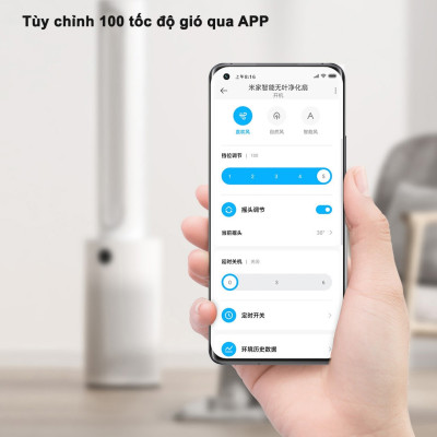 Quạt Không Cánh Lọc Không Khí Xiaomi Mijia 2 In 1 Xoay 150 Độ Khử Khuẩn UV Kết Nối App - Hàng Nhập Khẩu