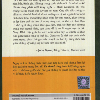 Kẻ Thành Công Phải Biết Lắng Nghe ( Tặng Bookmark Sáng Tạo )