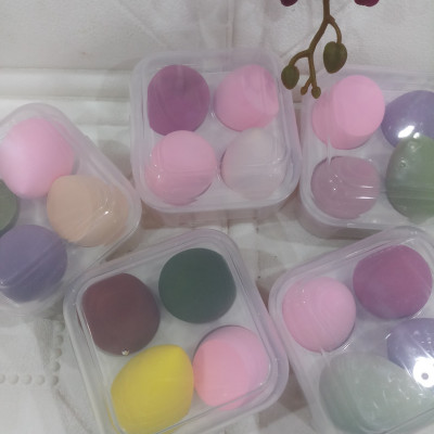 Hộp 4 miếng bông trang điểm tán phấn hình giọt nước dễ thương