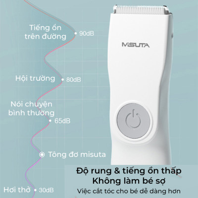 Tông đơ cắt tóc cho bé Misuta NS-M01, tặng kèm áo choàng cắt tóc cho bé, sạc 1h dùng 10 lần kèm bộ phụ kiện 9 món - Hàng chính hãng