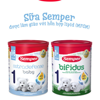 Combo 4 Sữa bột công thức Semper Bifidus số 2 400g/hộp